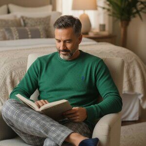 Polo Ralph Lauren Sleepwear Waffle Men's Thermal Long Sleeve T-shirt Large Green